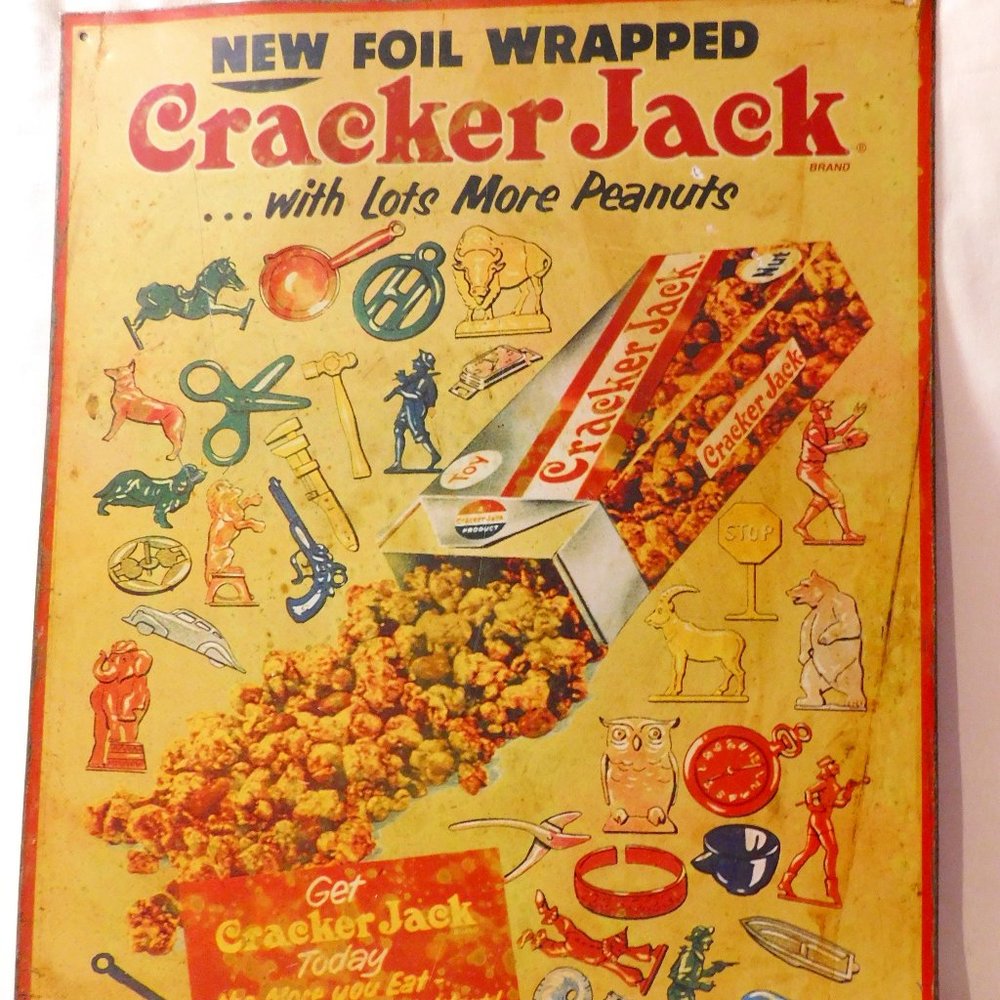 Vintage Cracker Jack Metal Sign